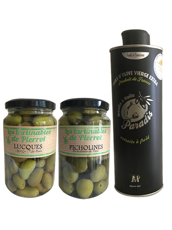 Coffret cadeau tapenades, Lucques et huile d'olive - Domaine