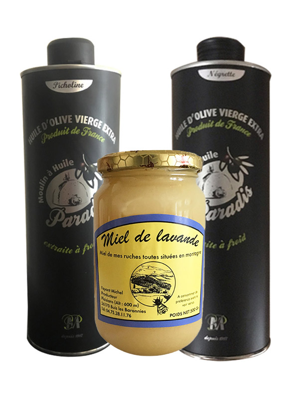 coffret cadeau huile d'olive miel